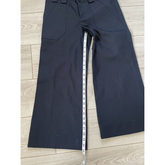 Nanette Lepore Women’s Cotton Wide Leg Pants Size 4 Black High - Picture 6 of 8